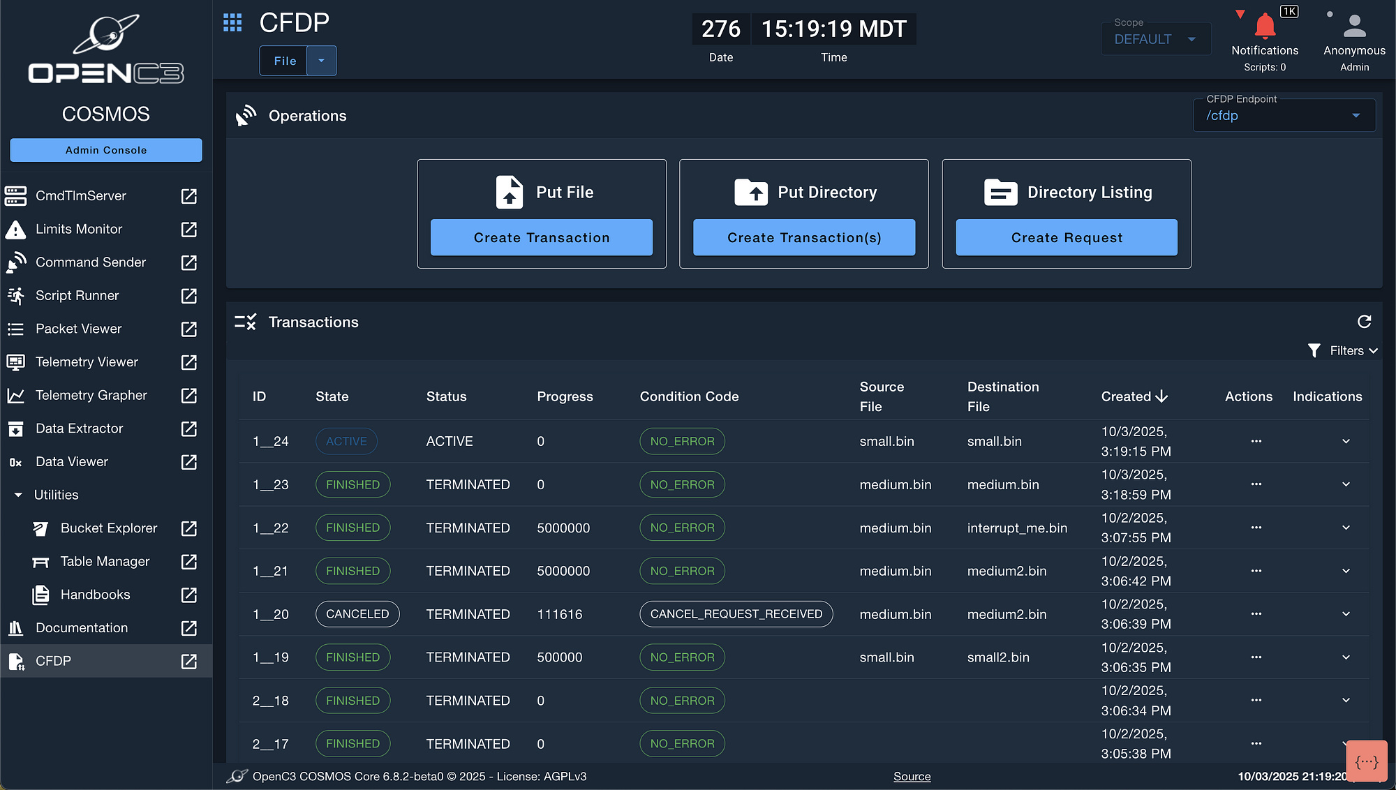 CFDP Transaction Viewer